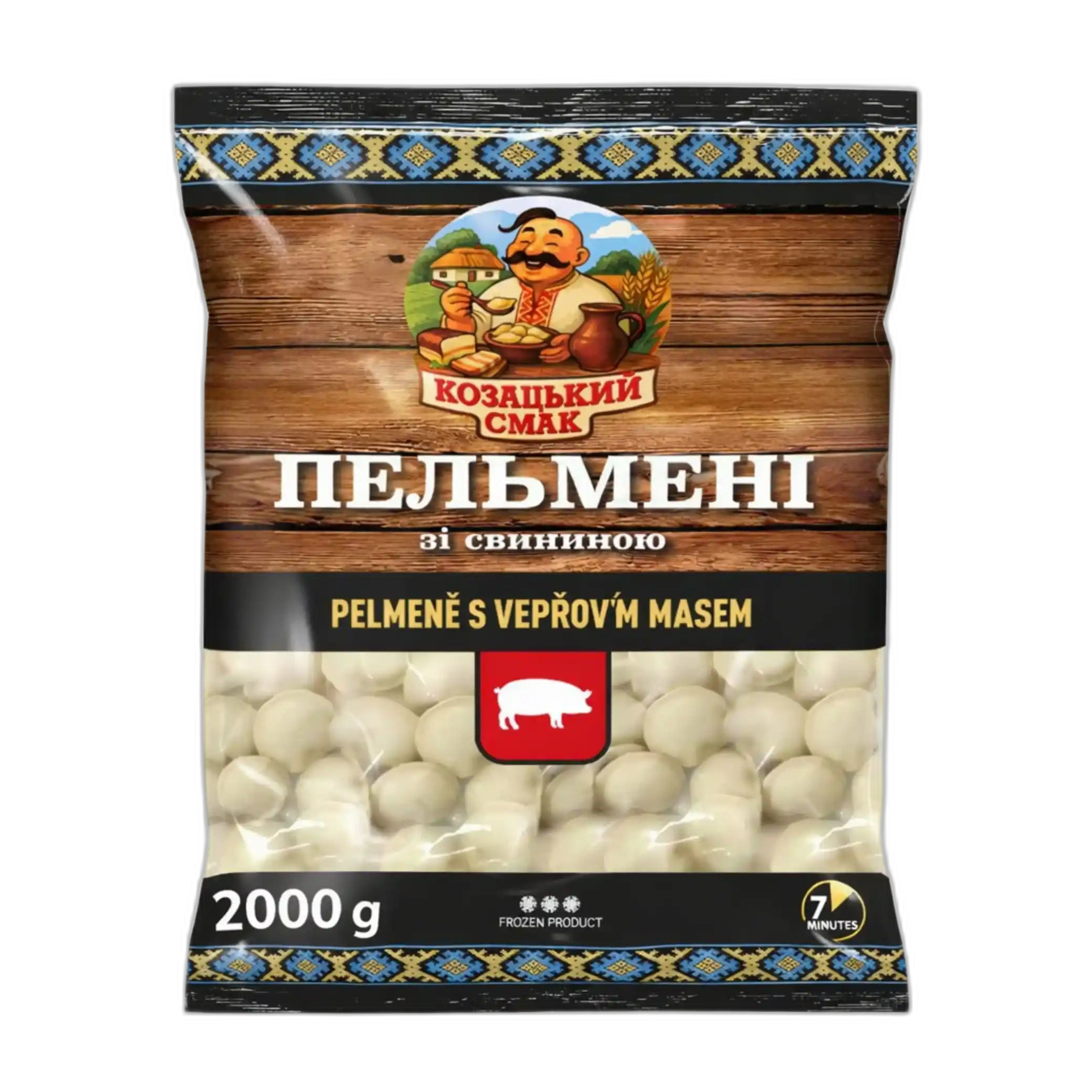 Kozacký Smak Pelmeně s vepřovým masem, 2000 g/6 ks