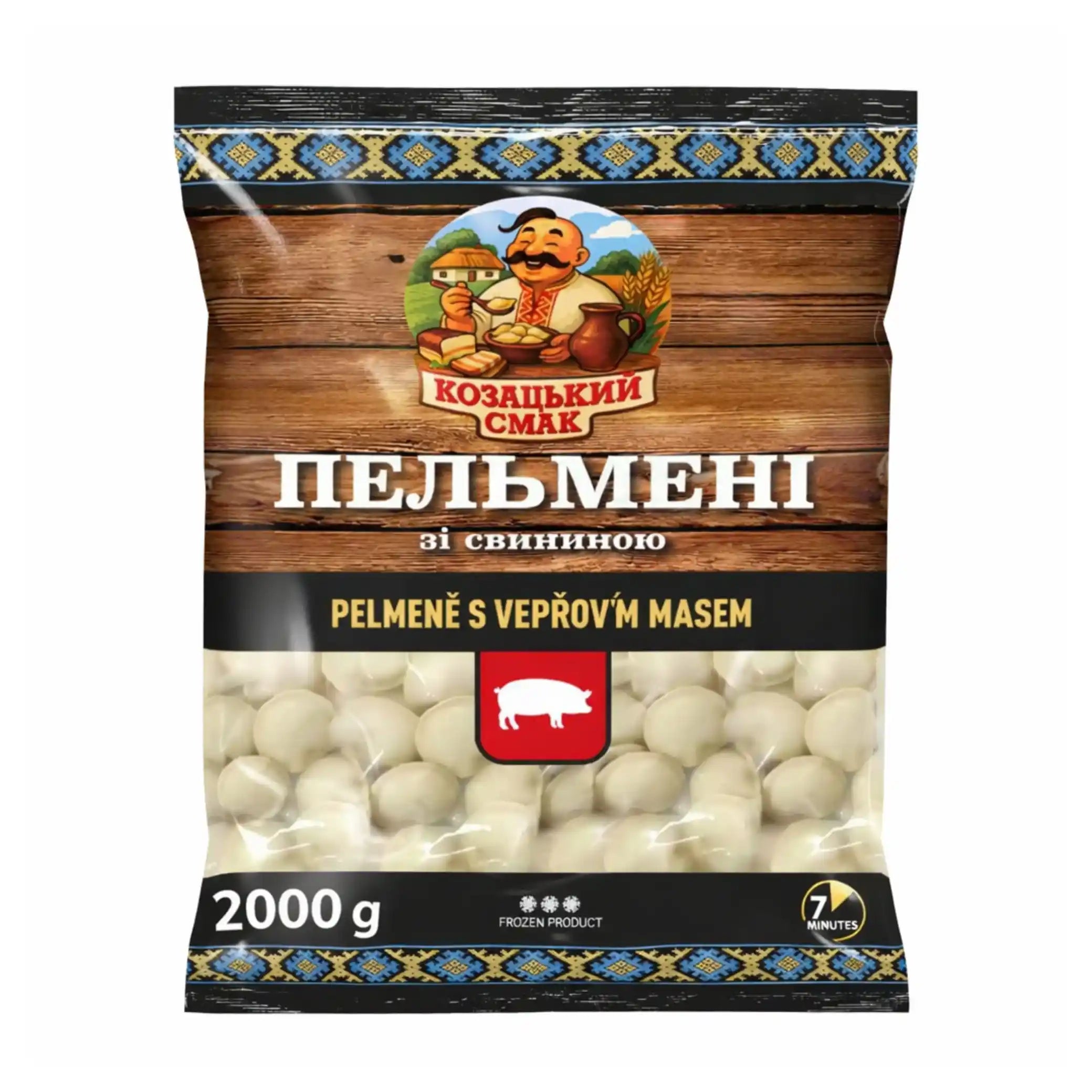 Kozacký Smak Pelmeně s vepřovým masem, 2000 g/6 ks