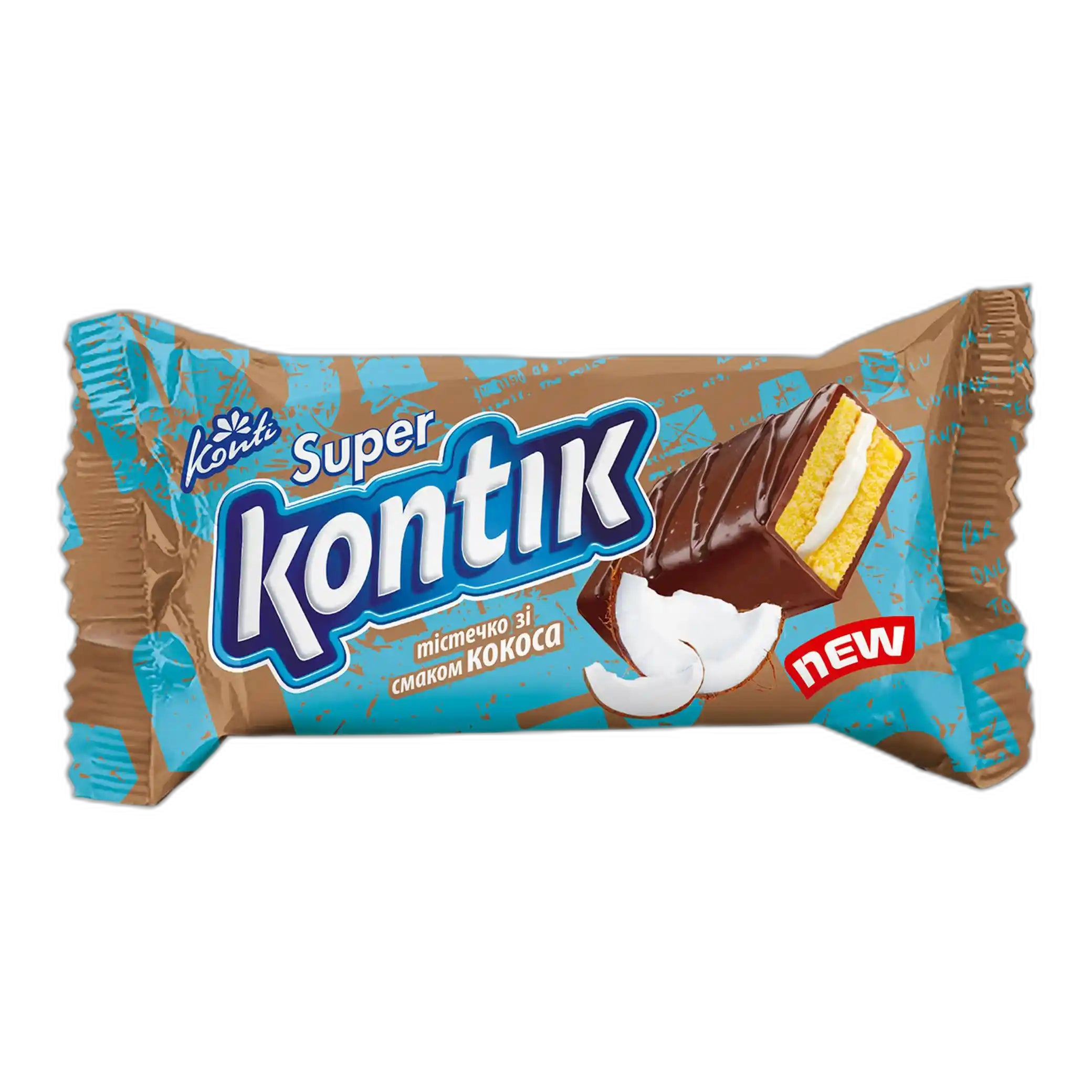 Konti "Super Kontik" sušenky-sendvič  s mléčno-kokosovou příchutí, 90g/36ks