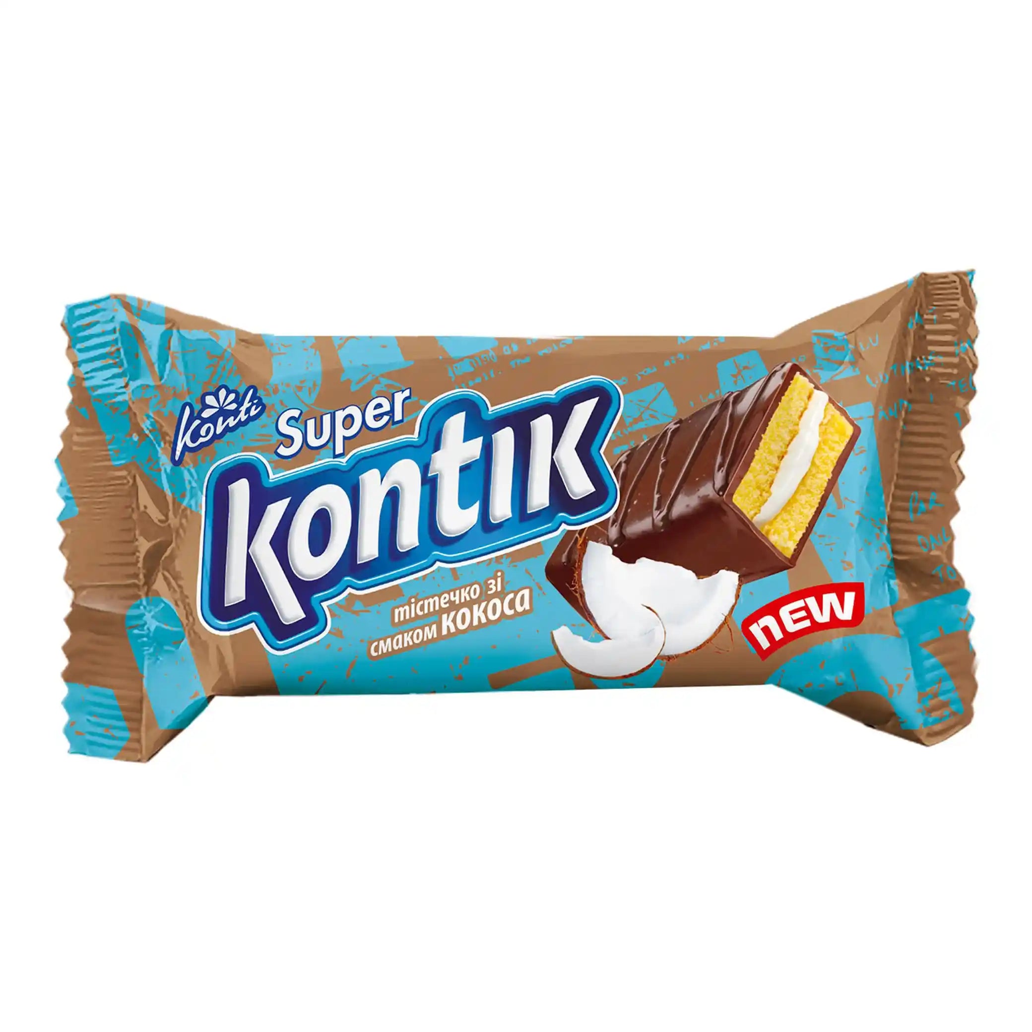 Konti "Super Kontik" sušenky-sendvič  s mléčno-kokosovou příchutí, 90g/36ks