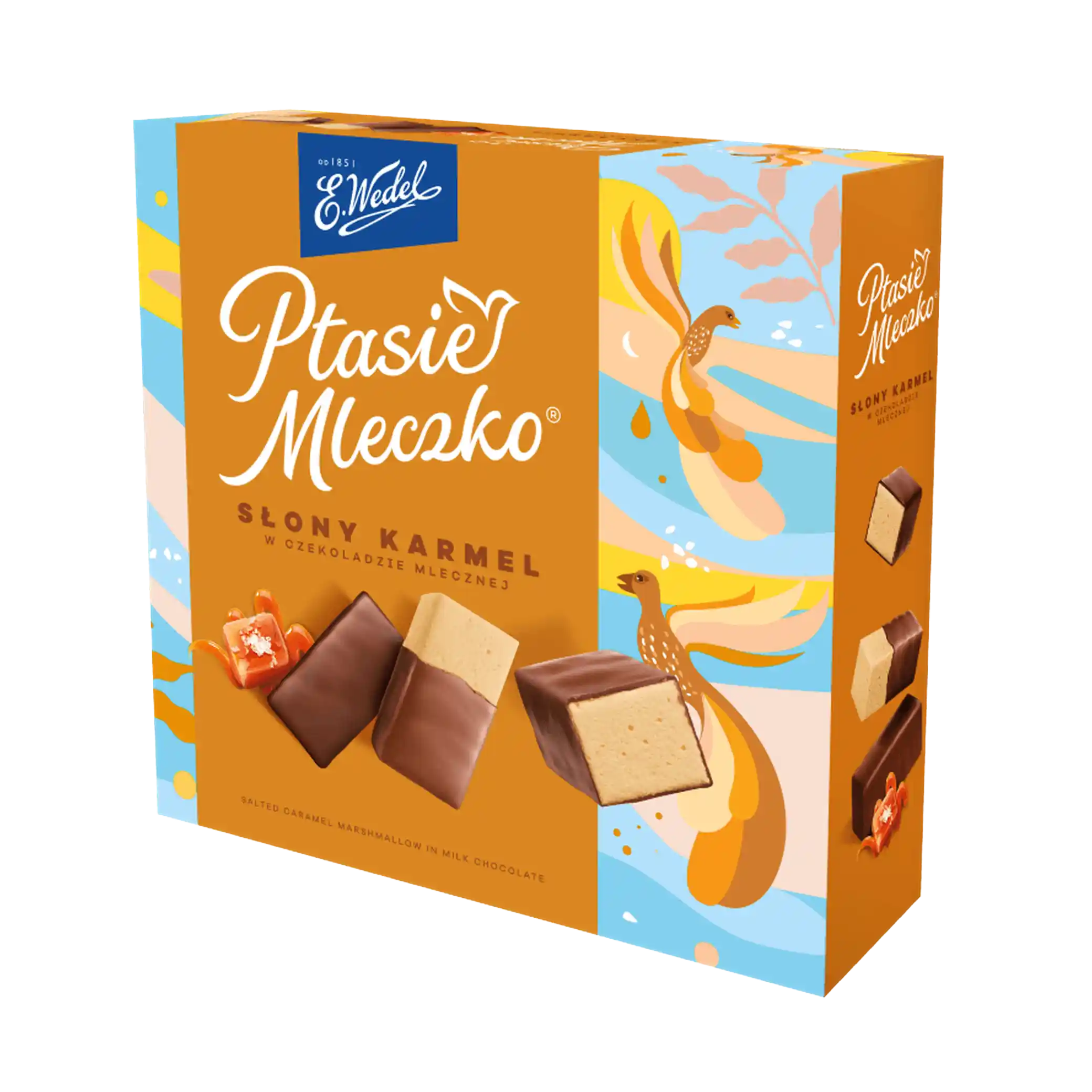 WEDEL "Ptačí mléko" s příchutí slaného karamelu v mléčné čokoládě 340g /18 ks