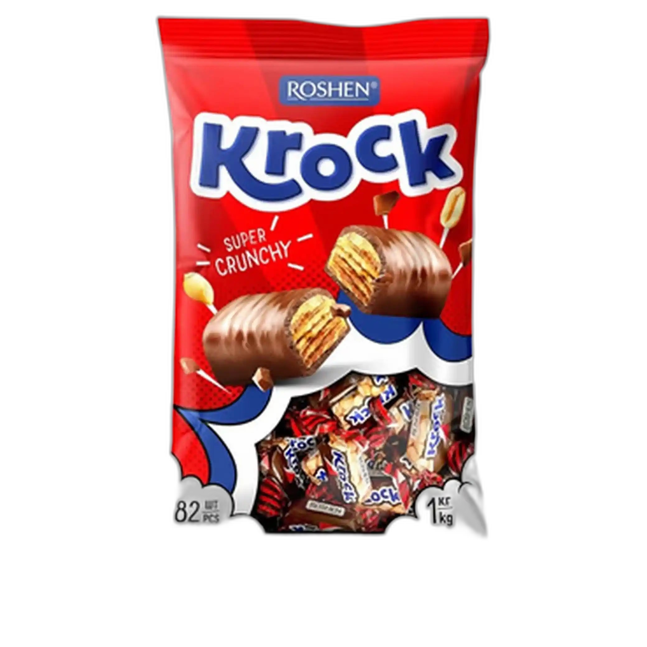Roshen  bonbóny „KROCK“ s arašídy v kakaové polevě, 1 kg/8ks