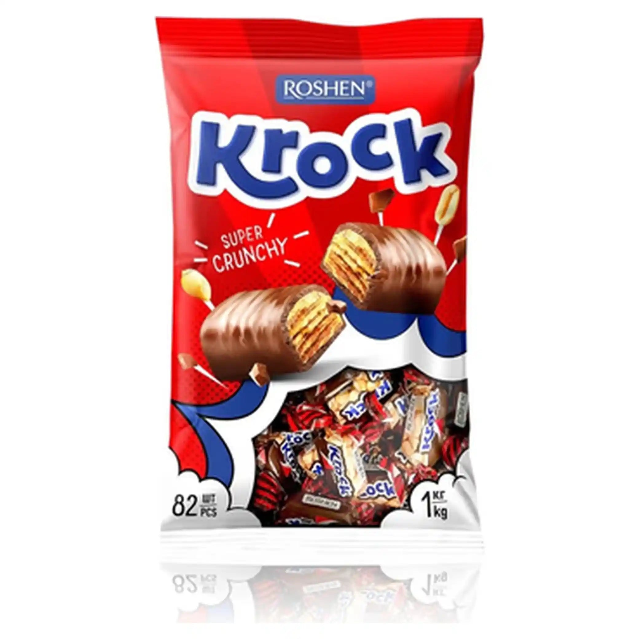 Roshen  bonbóny „KROCK“ s arašídy v kakaové polevě, 1 kg/8ks
