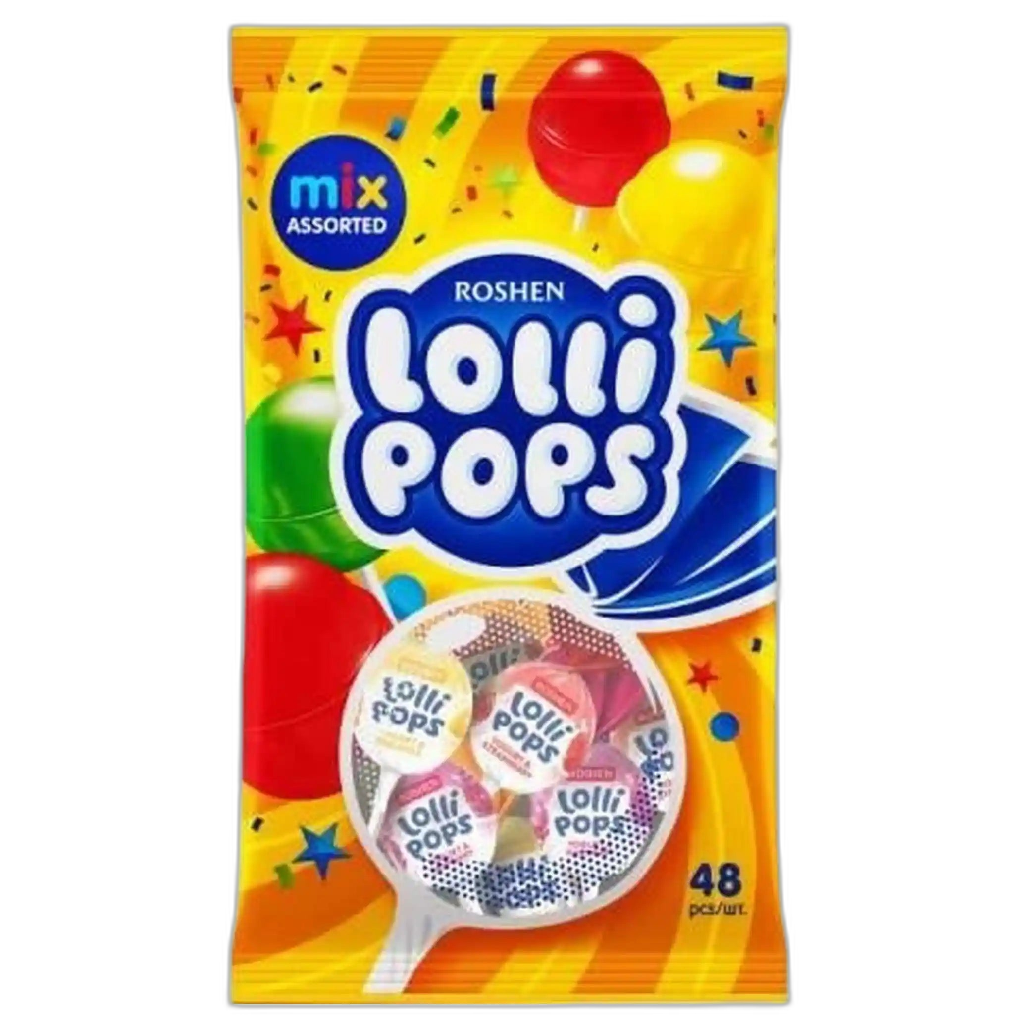 Roshen Lízátka „LolliPops Fruit Mix“,  920g/9 ks