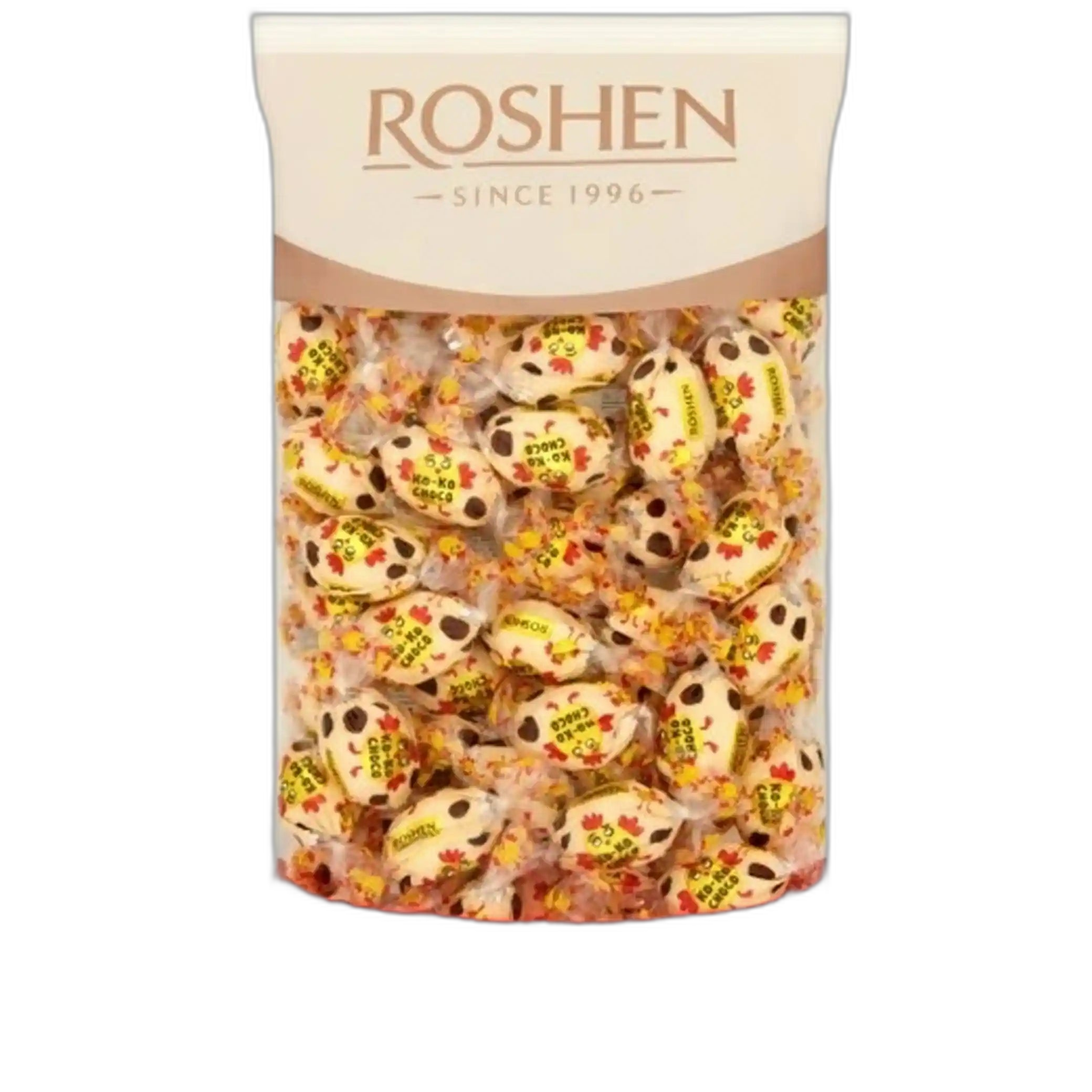 Roshen Bonbóny krémové v čokoládové polevě „Ko-ko choco“ bílá,  1kg/5 ks