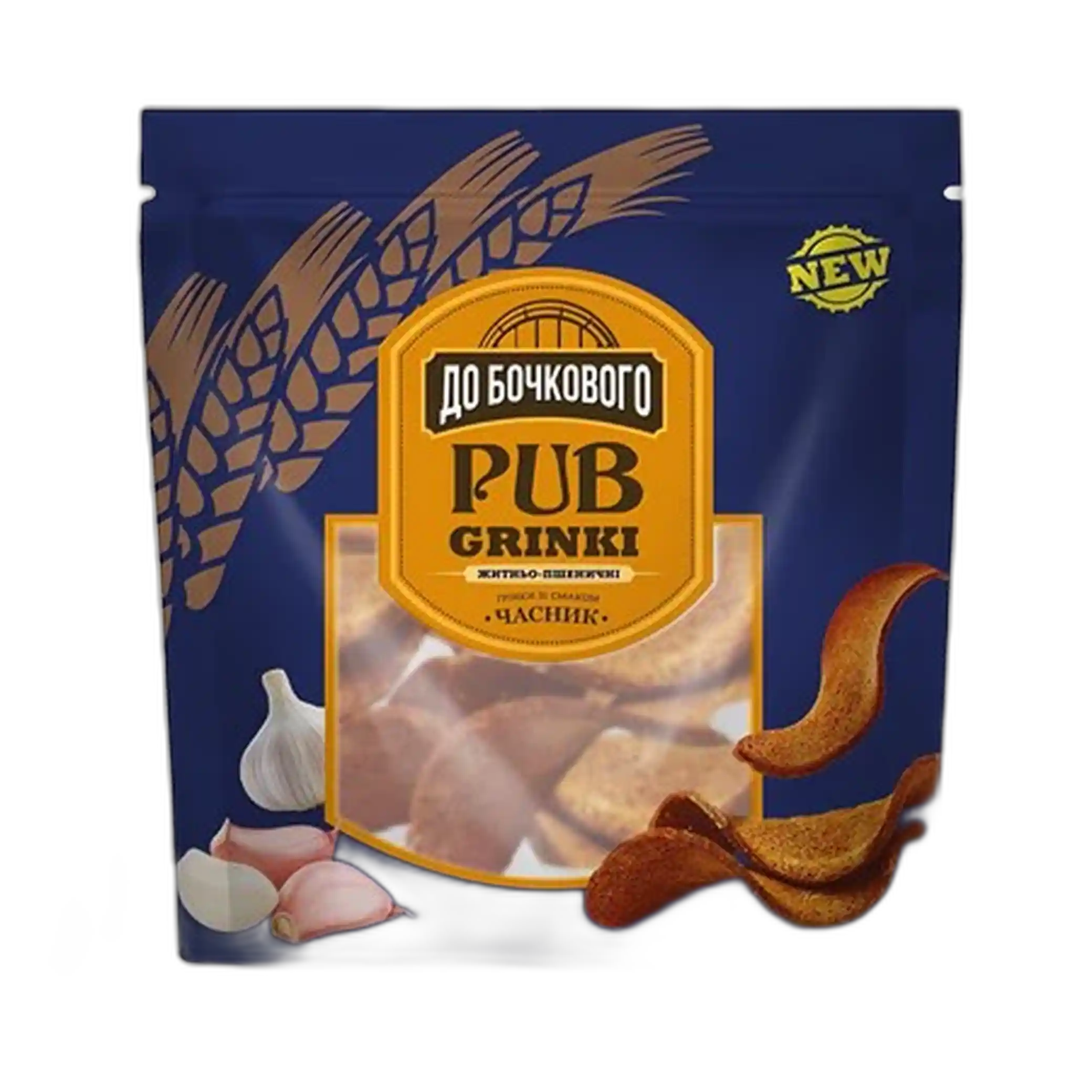 Flint Do bochkovogo Žitno pšeničné (grenki) zvlněný s přichutí česneku, 90g/8ks