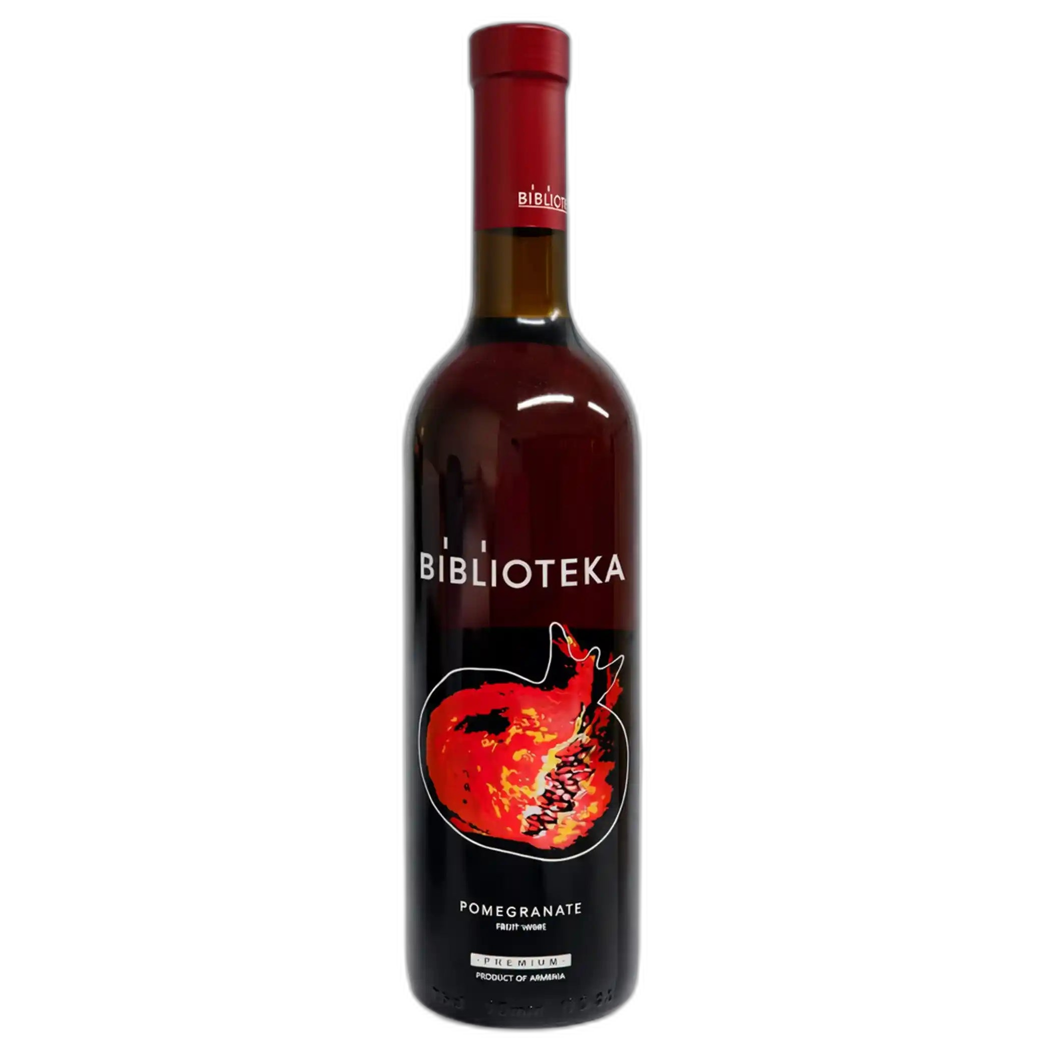 BIBLIOTEKA OVOCNÝ ALKOHOLICKÝ NÁPOJ ČERVENÉ POLOSLADKÉ „BIBLIOTEKA GRANÁT“, alc. 12,5%, 750 ml
