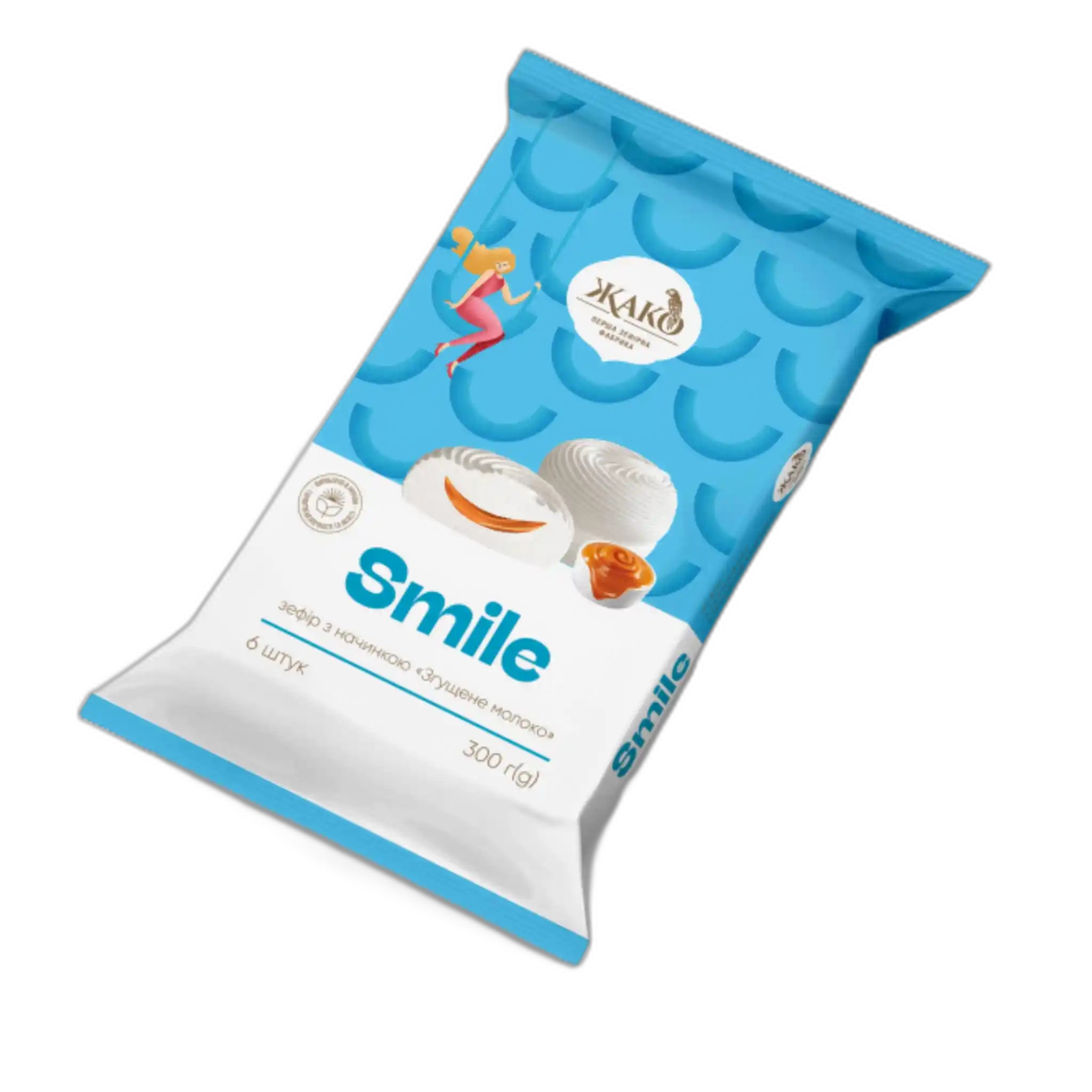 Žako Smile Zefír s náplní z karamelizovaného kondenzovaného mléka, 300g/10ks