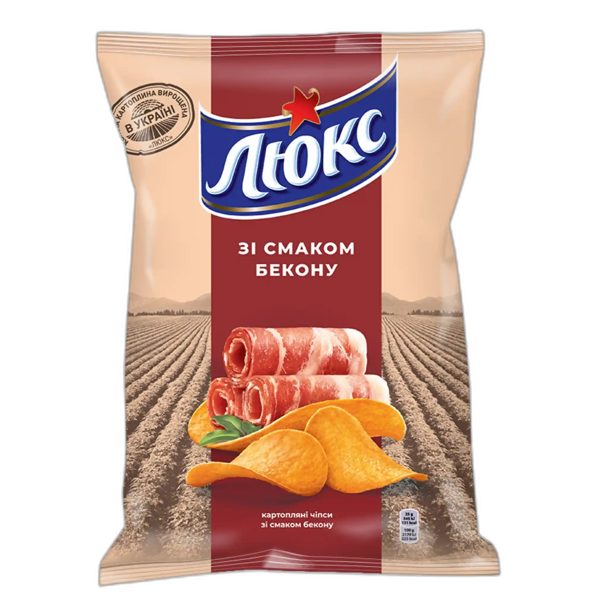 LUX Chipsy bramborové s příchutí slaniny (bekon), 125 g/22 ks