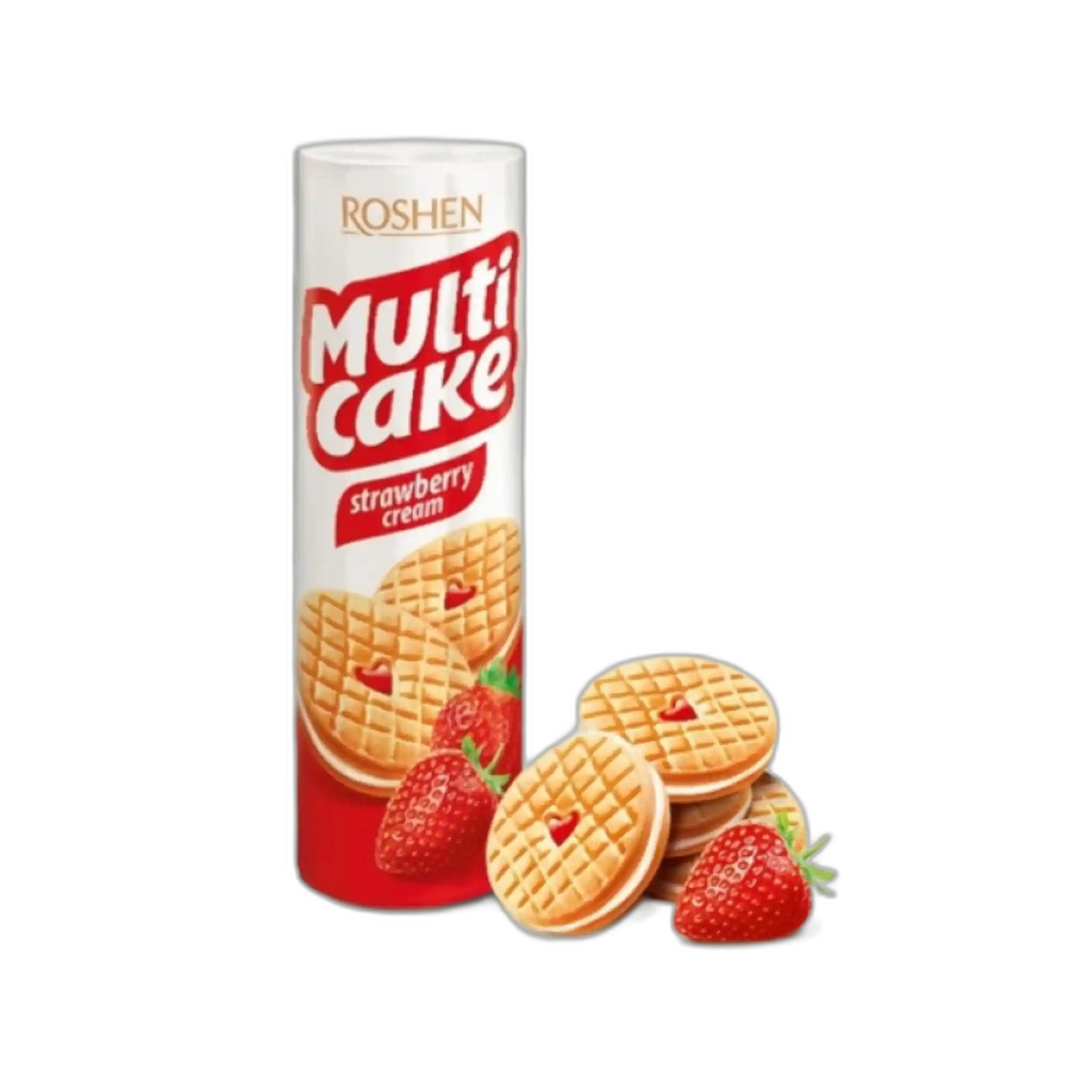 Roshen Sušenky "Multicake" s náplní "Jahodvý krem", 180g/28ks