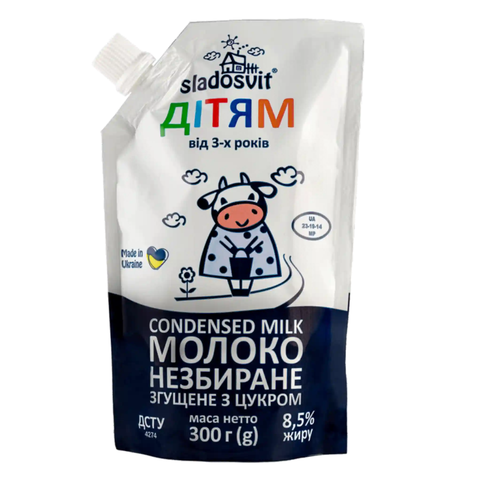 Sladosvit  Kondenzované mléko "Dětské" 8,5% tuku, doypack, 300g/10ks