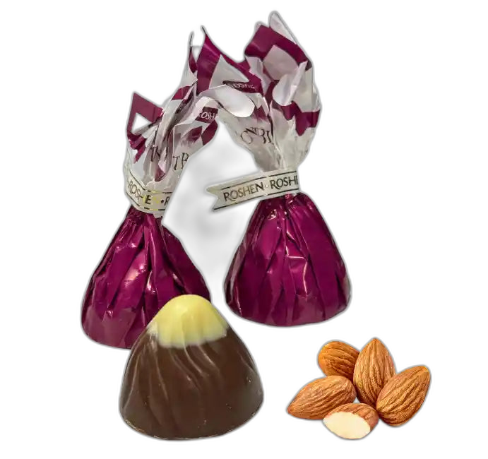Roshen Bonbóny "Mont Blanc s drcenými mandlemi", 1kg/4ks