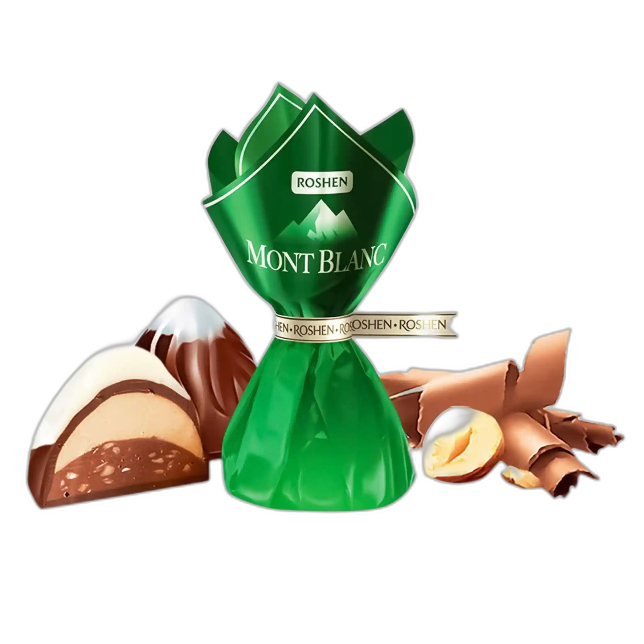 Roshen Bonbóny "Mont Blanc s drceným lískovým ořechem", 1kg/4kg