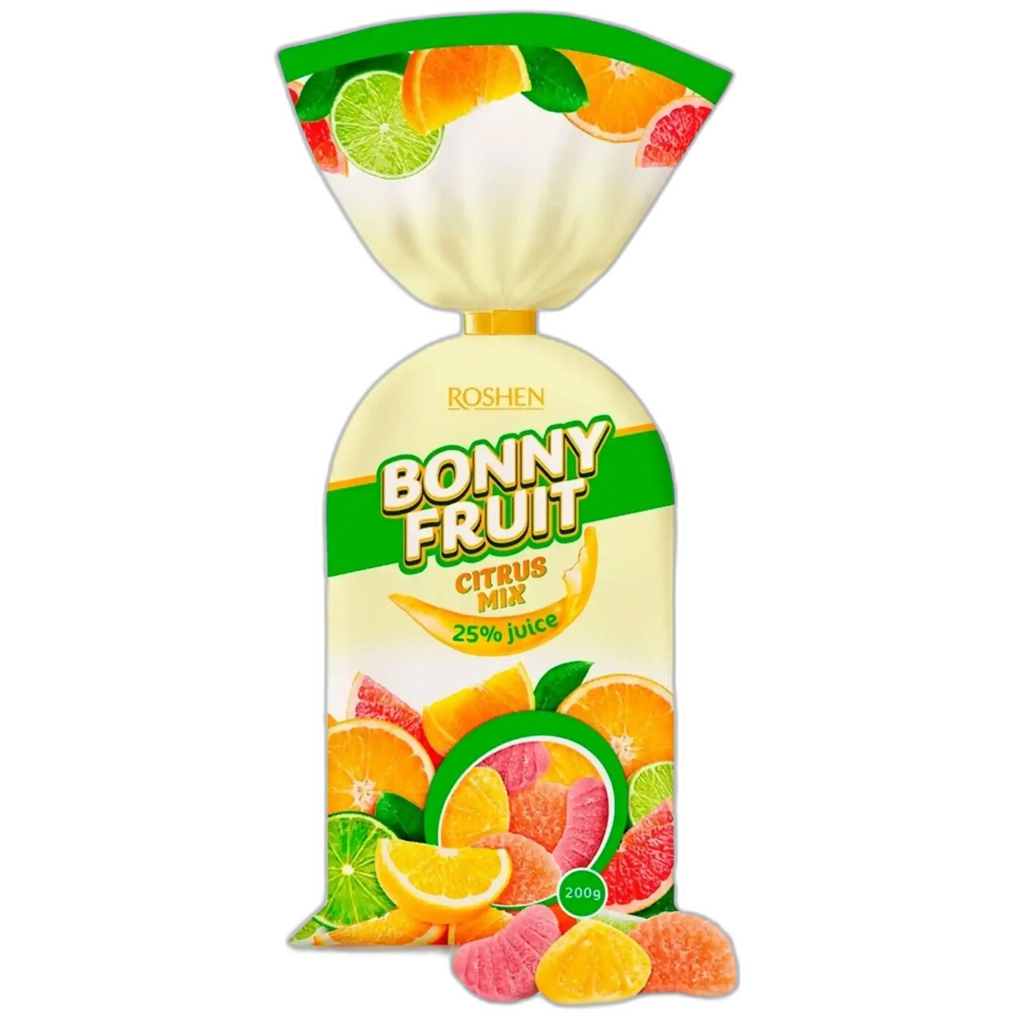 Roshen Žele BONNY-FRUIT Citrus Mix, 200g/18ks