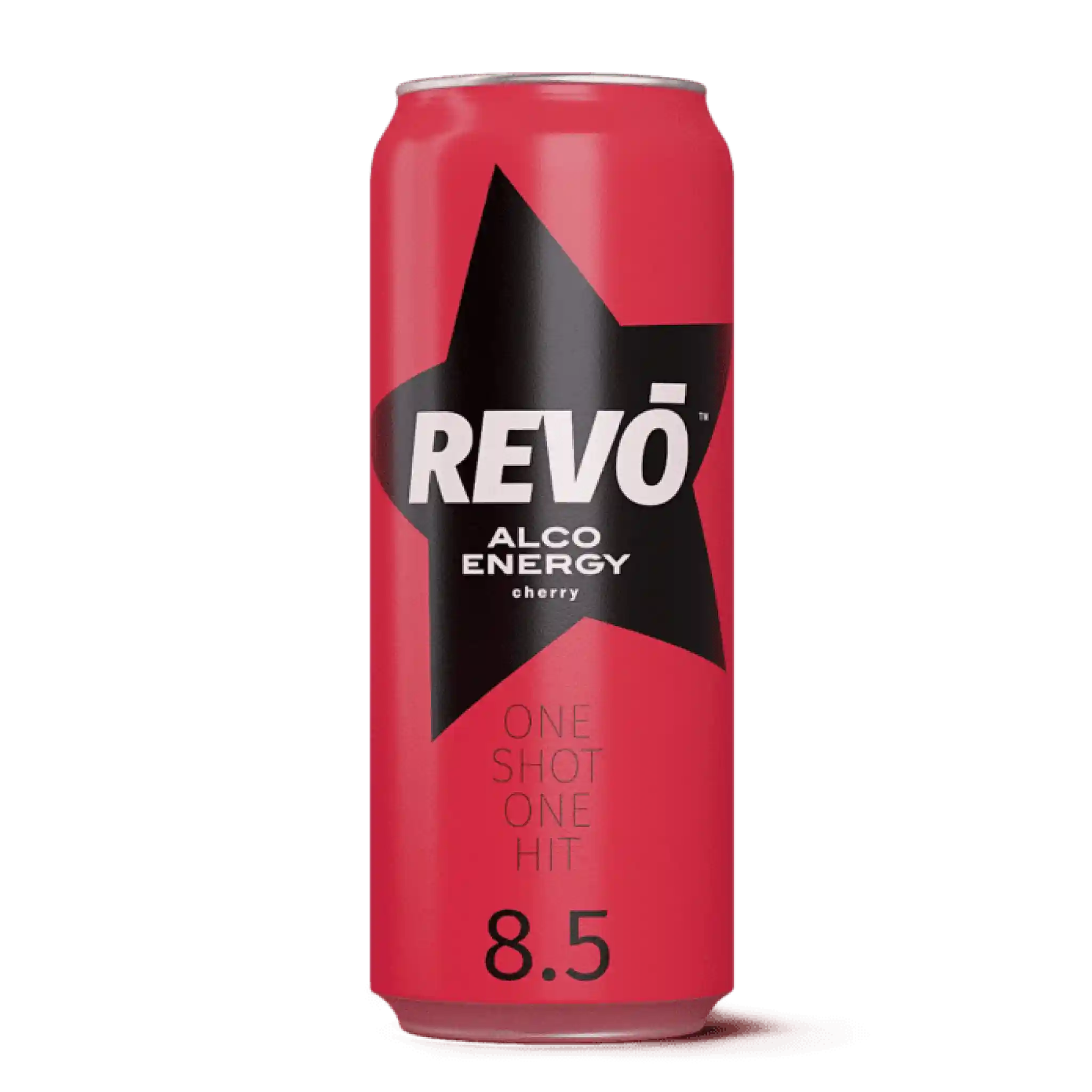 Revo Cherry alkoholický energetický nápoj 8,5%, plech 0,5l/24ks
