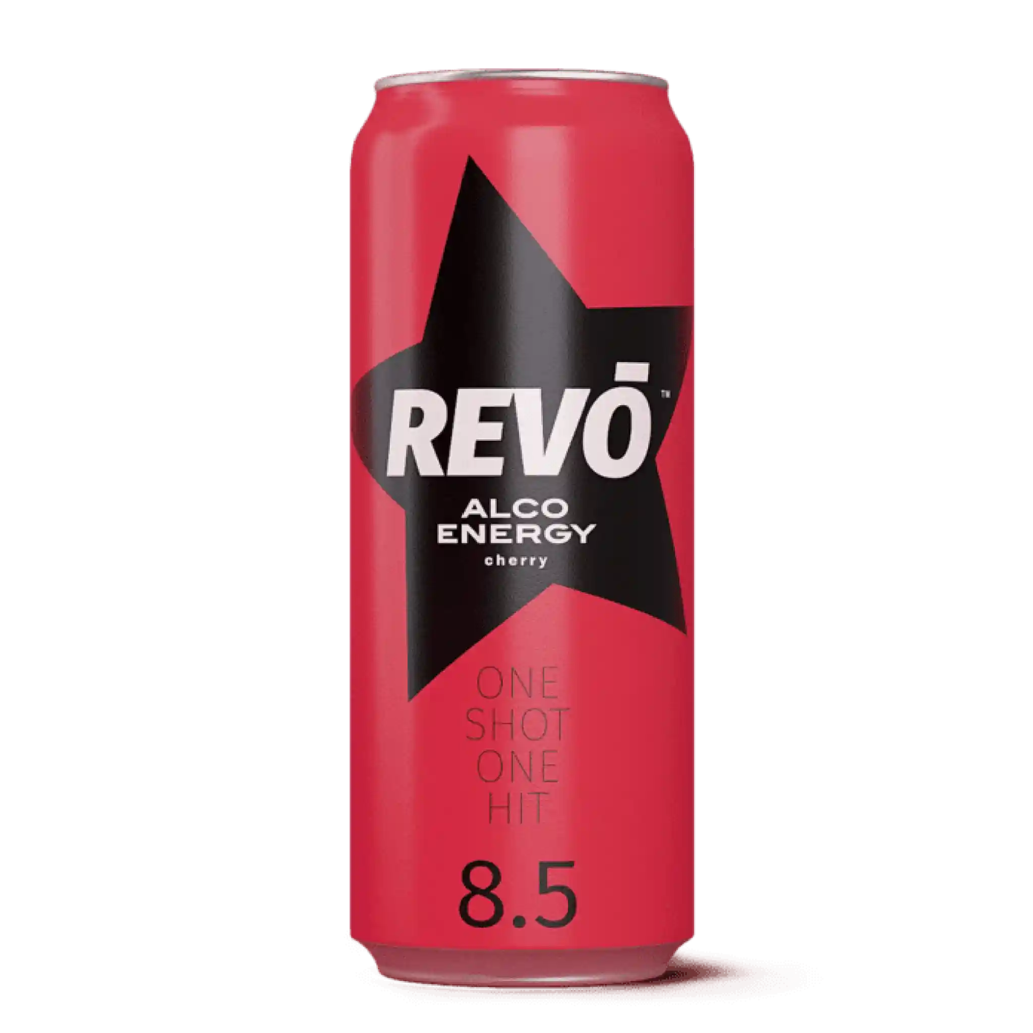 Revo Cherry alkoholický energetický nápoj 8,5%, plech 0,5l/24ks