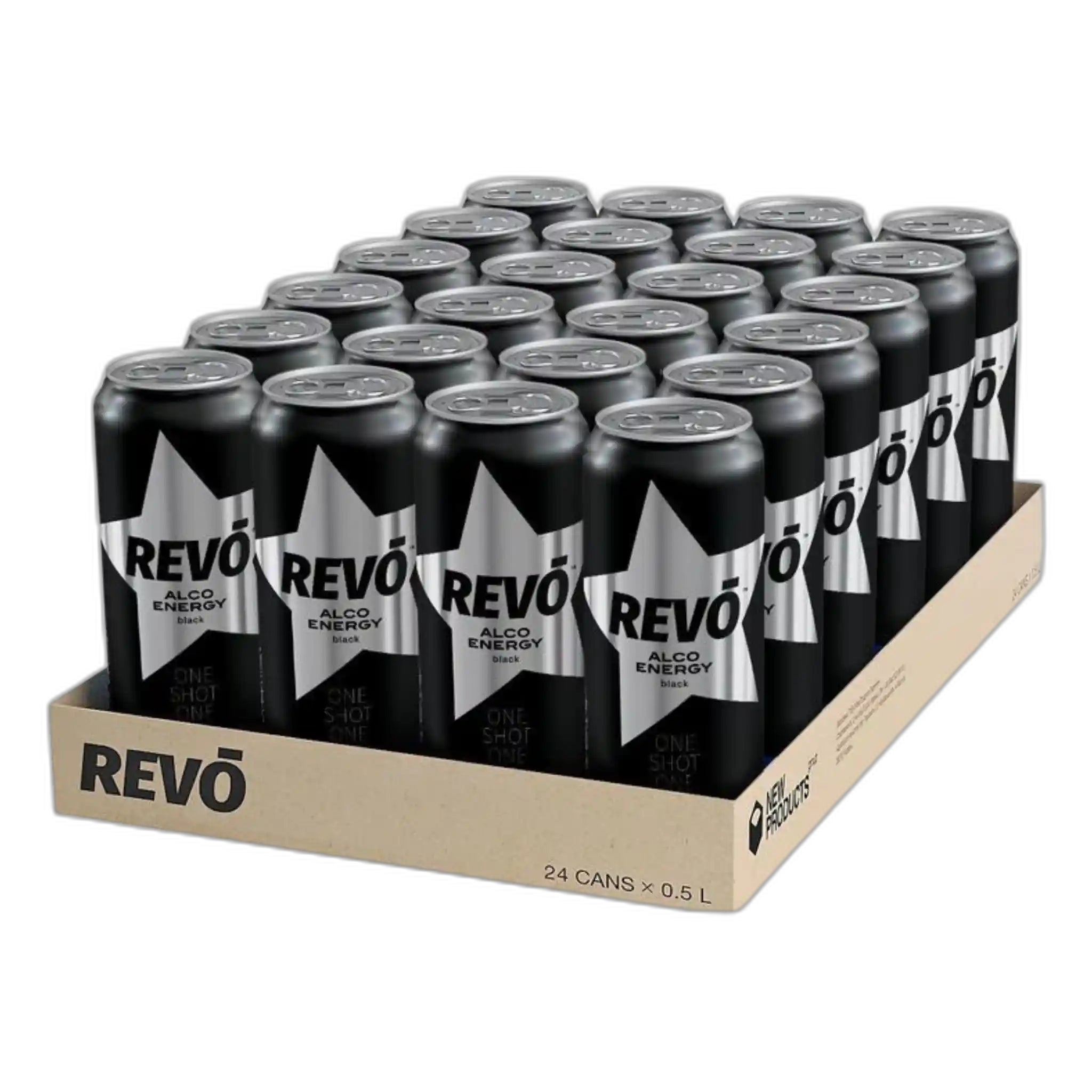 Revo Black alkoholický energetický nápoj 8,5%, plech 0,5l/24ks