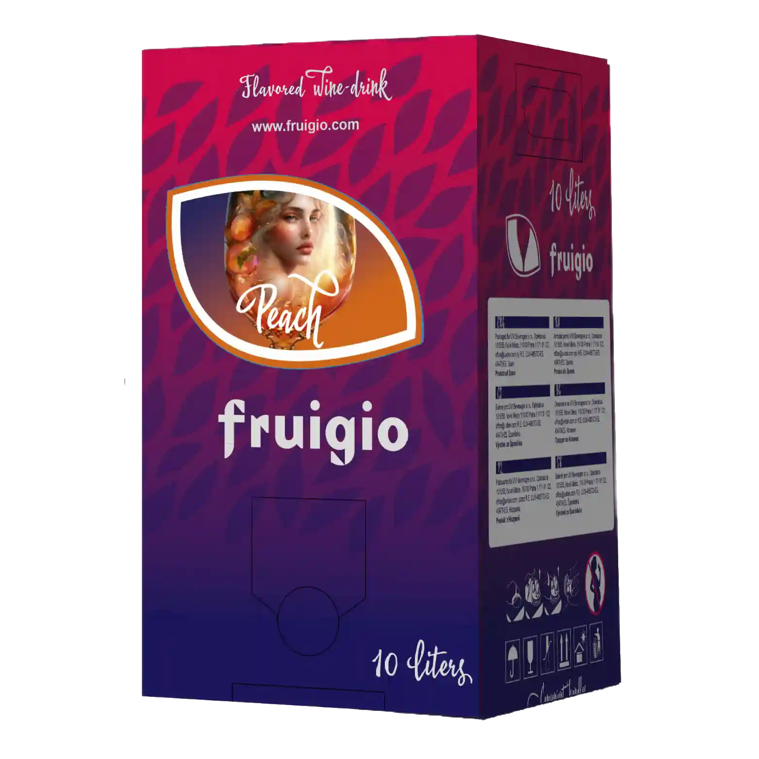 FRUIGIO Broskev, aromatizovaný vinný nápoj, 3l