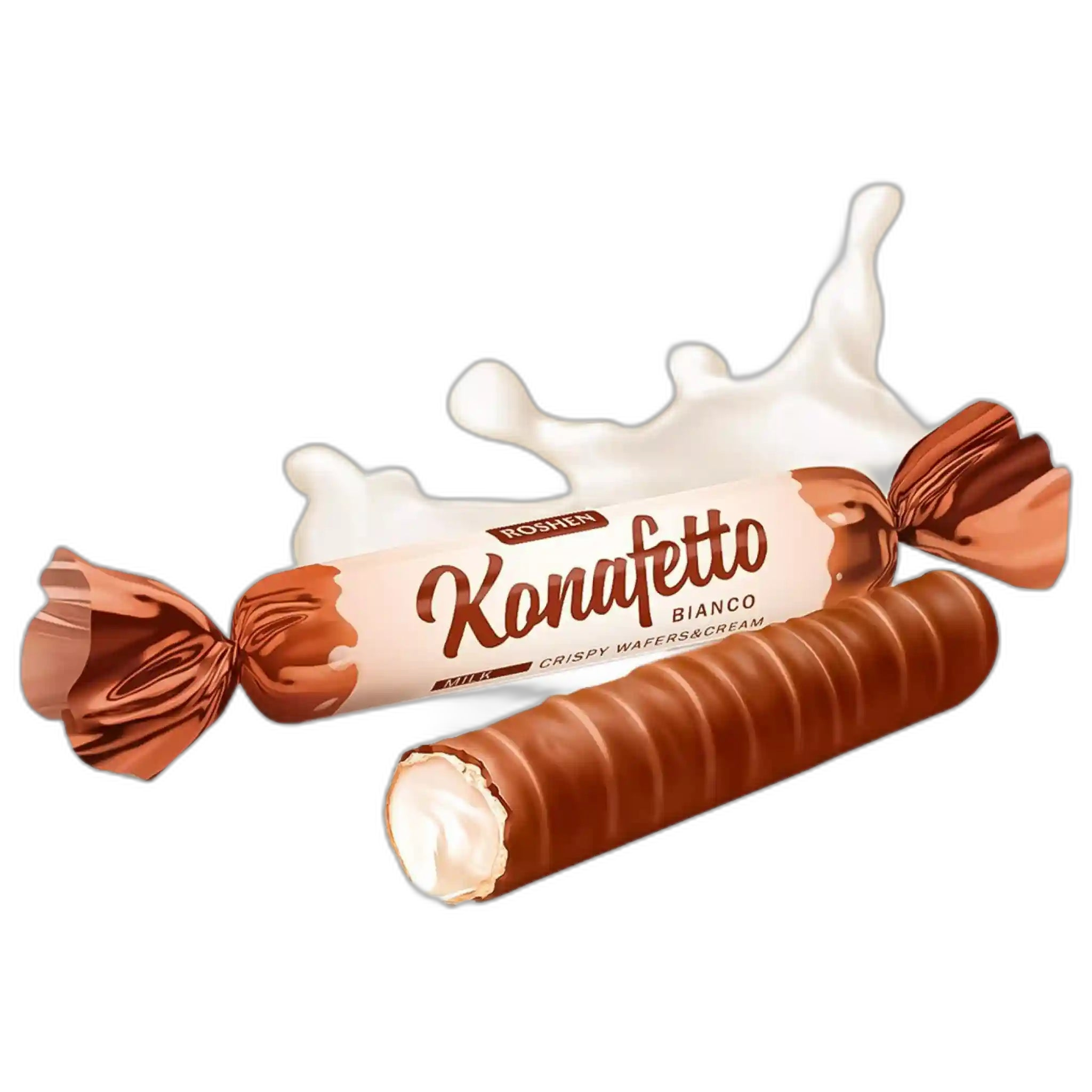 Roshen Bonbóny "Konafetto bianko" oplatková s mléční naplní, , 1kg/5kg