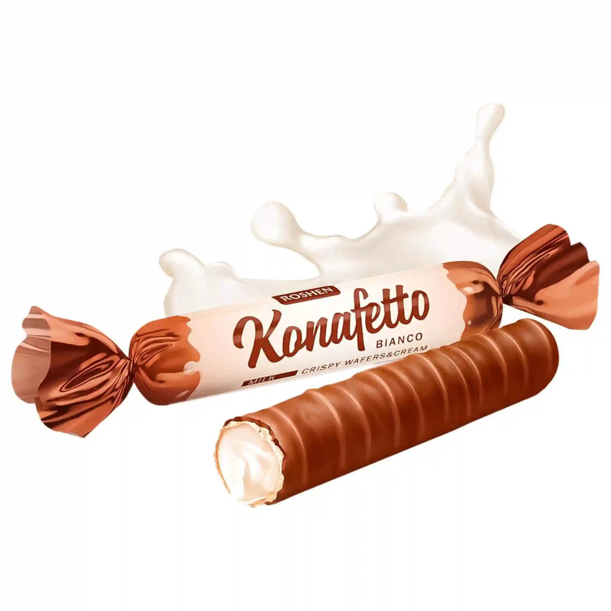 Roshen Bonbóny "Konafetto bianko" oplatková s mléční naplní, , 1kg/5kg