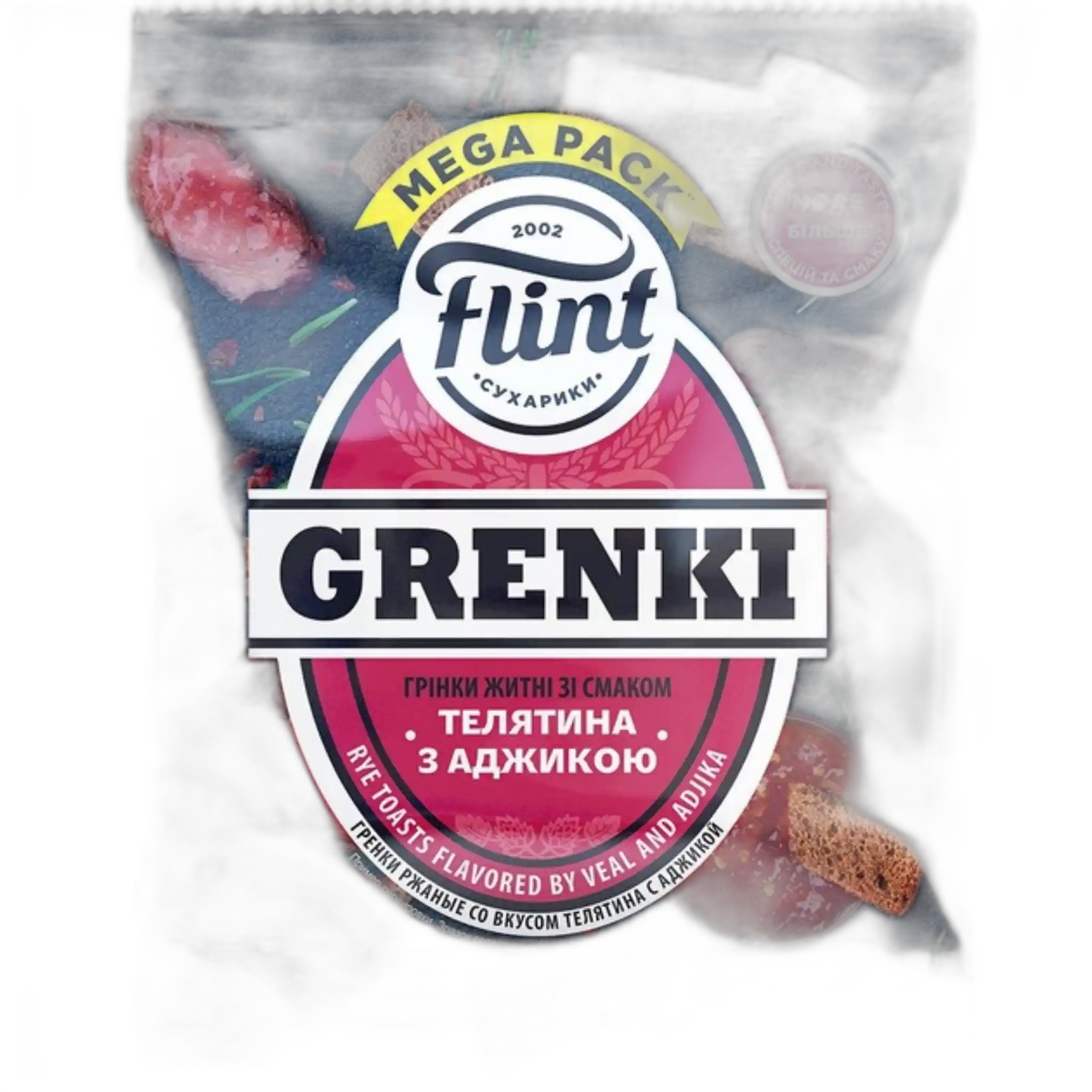 Flint Krutony (grenki) s přichutí telecí s adžikou, 70g/70ks